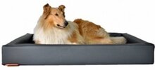 Topmast Loungemand Hondenmand kunstleer opstaande rand-Antraciet 85x70cm