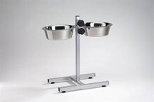 Hondenstandaard 2 rvs bakken zilver 25 cm