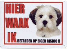 Aluminum waakbord: Hier waak ik  Boomer 2