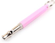 Ultrasoon hondenfluitje met aanpasbare frequenties – roze - zilver