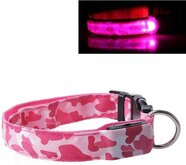 LED Halsband Camo ROZE maat M