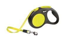 Flexi Rollijn New Classic Neon M-L Tape 5 m Zwart Neon Geel Medium/Large