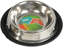Honden voederbak of drinkbak 250ml RVS met relief