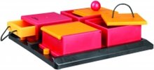 Trixie Dog Activity Poker Box 1 - Hondenspeelgoed - Bruin/Oranje - 31 x 31 cm