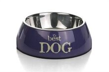 Melam eetbak rond best dog blauw 22x7,5 cm