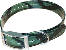Halsband BioThane Camouflage - GROEN - 600mmX25mm - dubbele gesp