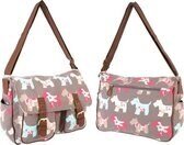 Amelie Schotse Terriër Omhang Schoudertas Canvas Tas Grijs Trendy Honden