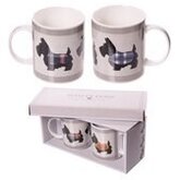 Porselein Mokken Gift Set - Scottie Hond - 2 Mokken