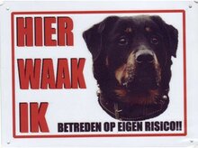 Waakbord Alu Rottweiler met halsband