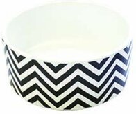 Happy pet pet platter voerbak hond chevron bot grijs / wit / zwart 1400 ml 18x18x8 cm