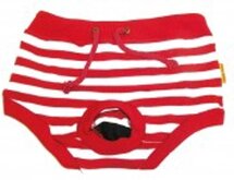 Loopsheidbroekje - rood gestreept - maat L-Animal King