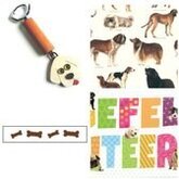 Cadeauset honden flesopener hond cadeaupapier wenskaart cadeaulint