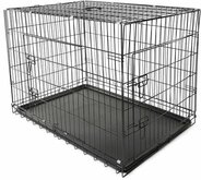 Bench maat XL 105 x 71 x 78 cm, transportkooi, hondenbox draadkooi, hondenkooi, autotransportbox, zwart, met 2 deuren, opvouwbaar