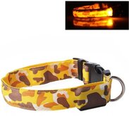 LED Halsband Camo GEEL- maat XS