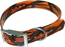 Halsband BioThane Camouflage - ORANJE - 600mmX25mm - dubbele gesp