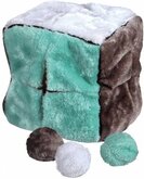 Trixie pluche kubus met 4 ballen 21x21x21 cm