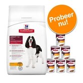 Extra voordeel: Grote zak Hill´s Canine + 6 x 370 g Natvoer - Adult Large Breed Light kip (12 kg)