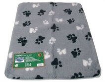 Vetbed gebiesd grijs met pootprint 75x100 cm