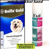 anti vlooien pakket voor de hond 10 kg tot 25 kg - omgevingsspray + 4 pipetten bolfo gold hond 250