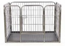 Puppyren met pvc lade 91x63x61cm H grijs gecoat