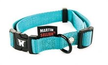 Martin sellier halsband voor hond nylon turquoise verstelbaar 20 mmx40-55 cm