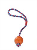 Nobby rubber bal met touw mix 5 cm - 1 st