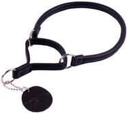 Collar Soft - Leren halfslip halsband - Zwart - Maat M