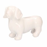 Witte teckel hond spaarpotten 20 cm