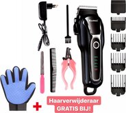 Dierentondeuse + haren verwijderaar gratis bij! Scheerapparaat voor Honden en Katten  - 4 opzetstukken - Oplaadbaar - Draadloos - Stil - Verschillende haar en vachtlengtes  - Hondentrimmer - Honden trimmer - Honden Knippen - Haren knippen
