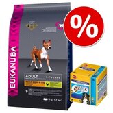 Probeerpakket: Grote zak Eukanuba + Pedigree Dentastix Multipack (56 stuks) - Adult Medium Breed Weight Control (15 kg)