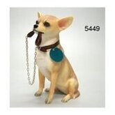 Beeldje Chihuahua hond met riem 18 cm
