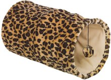 Leuke Katten Speeltunnel Luipaard zwart/beige 25x25x50cm