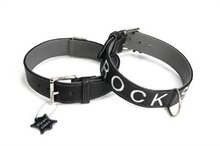 Leren halsband voor hond rockstar zwart _40x60 cm