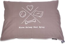 Lex & Max Cross - Losse hoes voor hondenkussen - Rechthoek - 100x70cm - Taupe