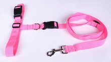 Honden looplijn - jogging riem roze
