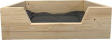 Hondenmand met NAAM en kussentje van nieuw steigerhout 74x53 cm