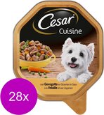 Cesar Alu Cuisine 150 g - Hondenvoer - 28 x Gevogelte&Groente