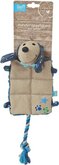 Lief! Hondenspeelgoed Canvas Hond Met Piep Boys Blauw - 16 CM