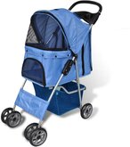 VidaXL Buggie Wandelwagen Hond - Blauw - 170056
