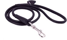 Collar Soft - Ronde leren hondenriem 183 cm - Zwart - Maat L