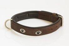 Hondenhalsband met nikkelen voetjes zwart 65 cm