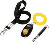 Set voor hondentraining met Clicker, Hondenfluit en Lanyard - Handig meenemen aan pols en om de nek.
