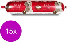 Rodi Worst 400 g - Hondensnacks - 15 x Kip&Rund
