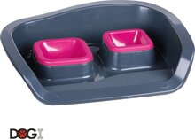 Voer & Drinkbak met Plateau, Roze