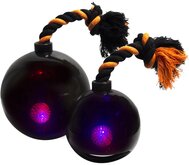 Bomber Tug Ball Met Led 30x12.5x12.5 cm - Hondenspeelgoed - Oranje
