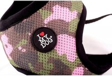 I Love My Dog hondenharnas Camu, Pink Maat L en XL