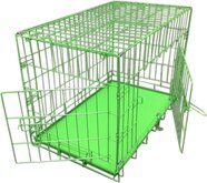 Topmast Hondenbench - Draadkooi - Bench in kleur - Limegroen - 51x31x36cm