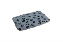 Vetbed antislip voetafdruk grijs _75x50 cm