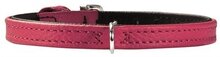 Hunter halsband voor hond tiny petit nappa roze/zwart _24x0,8 cm