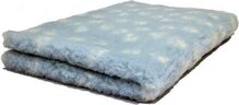 Topmast Vetbed - Hondendeken - Benchmat -puppykleed dierenmat - Lichtblauw + voetprint  Anti-Slip - 150x100 cm machinewasbaar